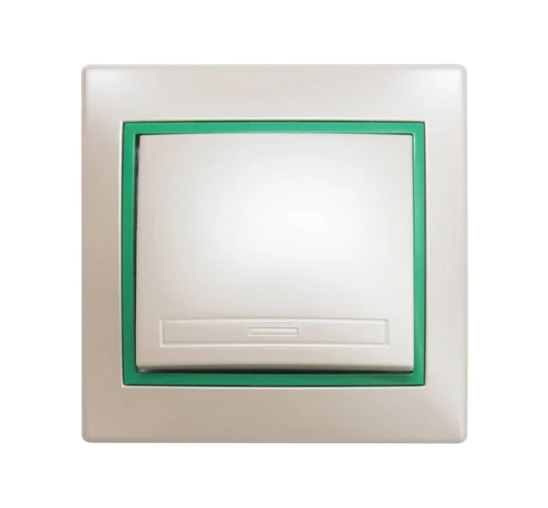 Lichtschalter isoliert auf weißem Hintergrund. flache Lage, Draufsicht — Stockfoto