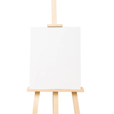 Şövale üzerinde beyaz arka plan izole çizim için boş