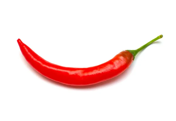 Red Chili Pepper Isolated White Background Flat Lay Top View — Stock Photo, Image
