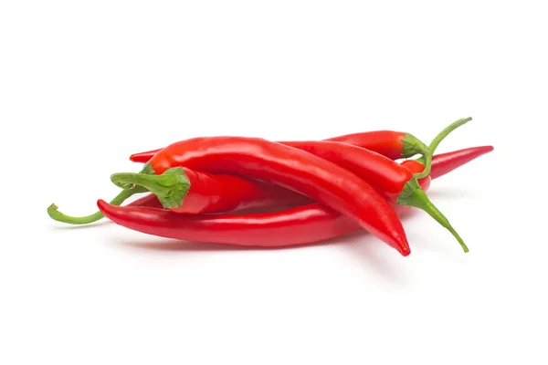 Piros Chili Paprika Elszigetelt Fehér Background Kreatív Fűszeres Éles Lapos — Stock Fotó