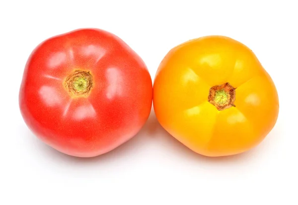 Soorten Tomaten Geïsoleerd Een Witte Achtergrond Geassorteerde Tomaat Geel Roze — Stockfoto