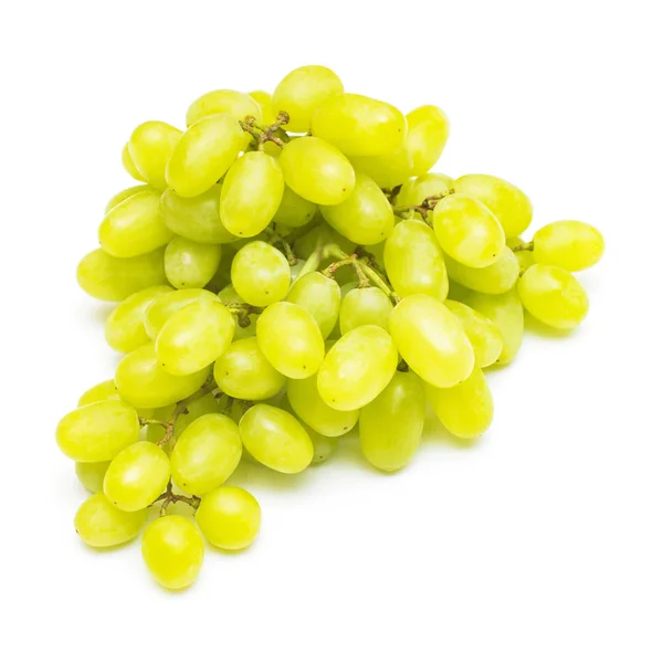 Gałęzi Świeżych Zielonych Winogron Białym Tle Koncepcja Owoców Kształt Motyl — Zdjęcie stockowe