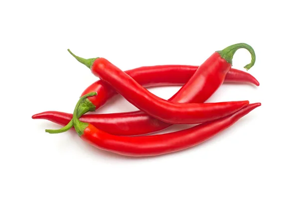 Piros Chili Paprika Elszigetelt Fehér Background Kreatív Fűszeres Éles Lapos — Stock Fotó