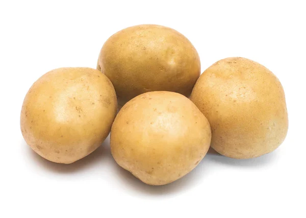Patatas jóvenes aisladas sobre fondo blanco. Cosecha nueva. Piso l —  Fotos de Stock
