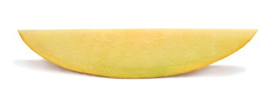 Kavun dilimi beyaz arka planda izole edilmiş. Üst manzara, düz uzanma