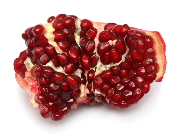 Pomegranate slice isolated on white background. Top view, flat l — Stock Photo, Image