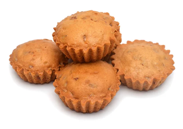 Grupo muffins caseiros isolados em fundo branco — Fotografia de Stock