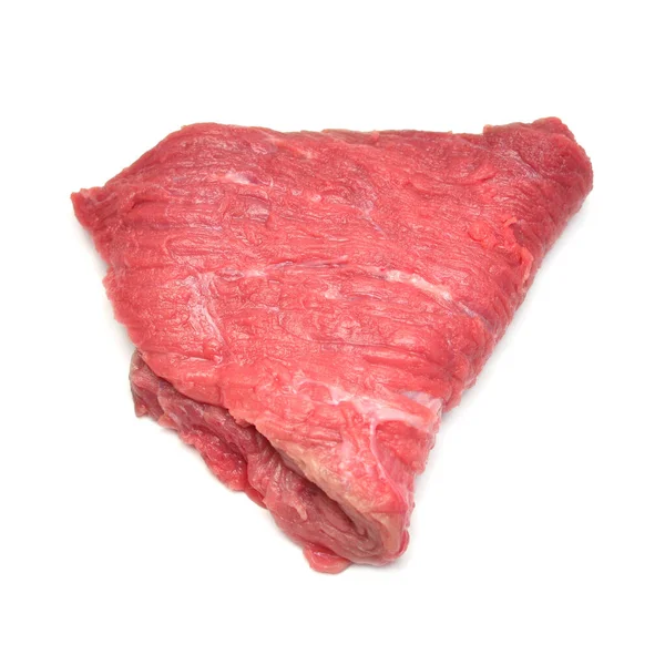 Carne fresca de ternera aislada sobre un fondo blanco. Carne de res cruda . — Foto de Stock