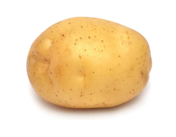 Unga potatis isolerad på vit bakgrund. Skörden nya. Lekmanna-platt — Stockfoto