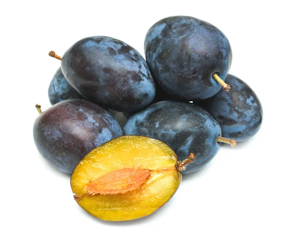 Susine isolate su fondo bianco. Un frutto utile per la salute, v — Foto Stock
