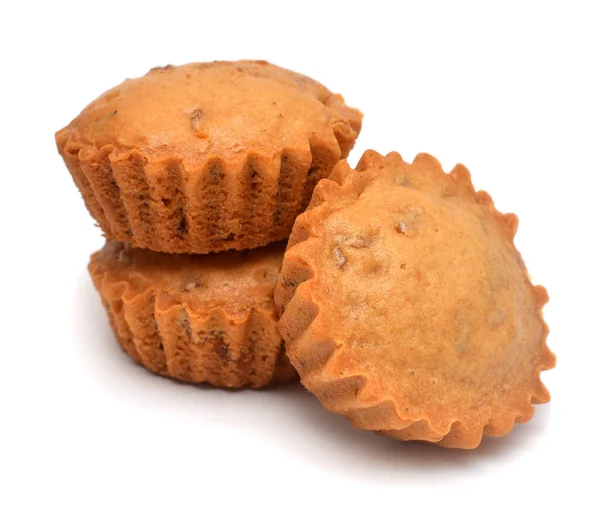 Grupo muffins caseiros isolados em fundo branco — Fotografia de Stock