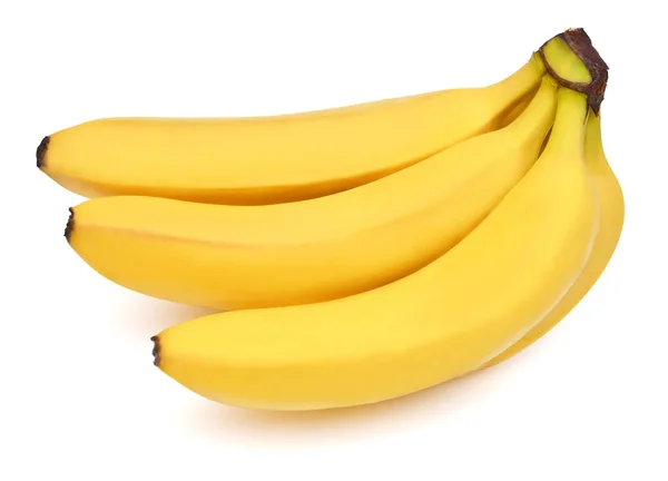 Bananenstrauß isoliert auf weißem Hintergrund. Draufsicht, flache Lage — Stockfoto