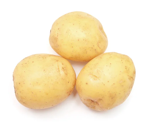 Young potato isolated on white background. Harvest new. Flat lay — Stock Photo, Image