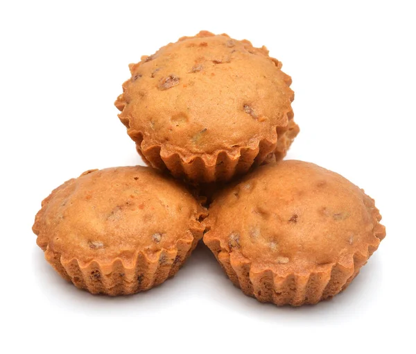 Grupo muffins caseiros isolados em fundo branco — Fotografia de Stock