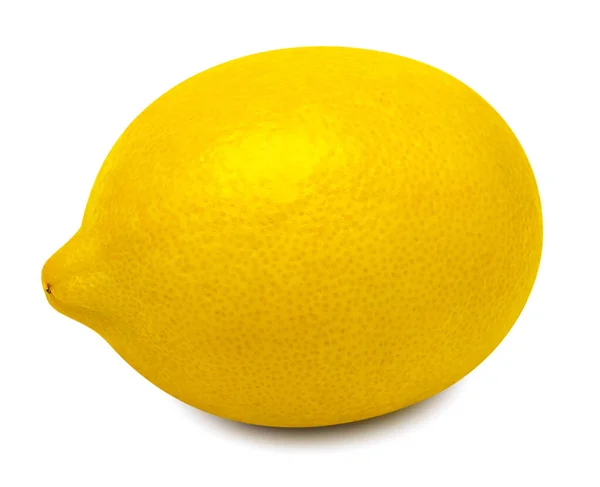 Один лимонний фрукт ізольований на білому тлі з відсічним контуром . — стокове фото