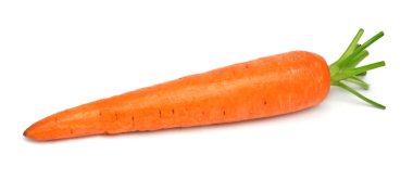 Beyaz arka planda izole havuç. Yaratıcı sağlıklı gıda conce