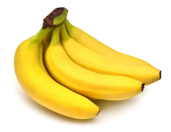 Manojo de plátano aislado sobre fondo blanco. Perfectamente retocado , — Foto de Stock