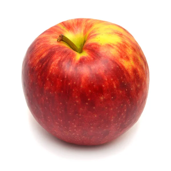 Czerwone Jabłko Białym Tle Kreatywna Zdrowa Żywność Koncepcja Przyroda Sok — Zdjęcie stockowe