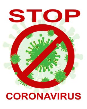 Wuhan Coronavirus 2019-ncov. Roman Coronavirus. Çin 'de tehlikeli virüs salgını. Koronavirüsü durdurun. Vektör illüstrasyonu.