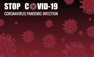 Wuhan Coronavirus 2019-ncov geçmişi. Roman Coronavirus. Çin 'de tehlikeli virüs salgını. Koronavirüsü durdurun. Vektör illüstrasyonu.