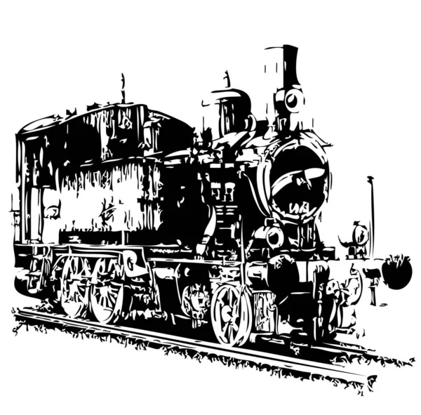 Steam Locomotive Last Century — Stock Vector