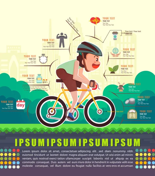 Avantages du vélo cycliste — Image vectorielle