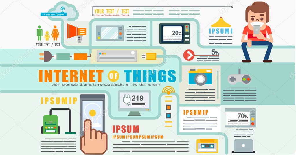 Infographics elements concept of Internet of Things (lot)