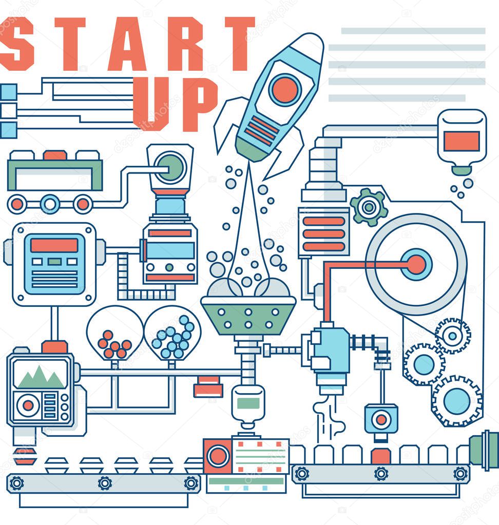 Infographics elements concept of Startup