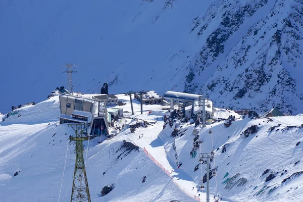 Oblast Elbrus Pohled Vrcholu Hory Elbrus Nádraží Mir Severní Kavkaz — Stock fotografie