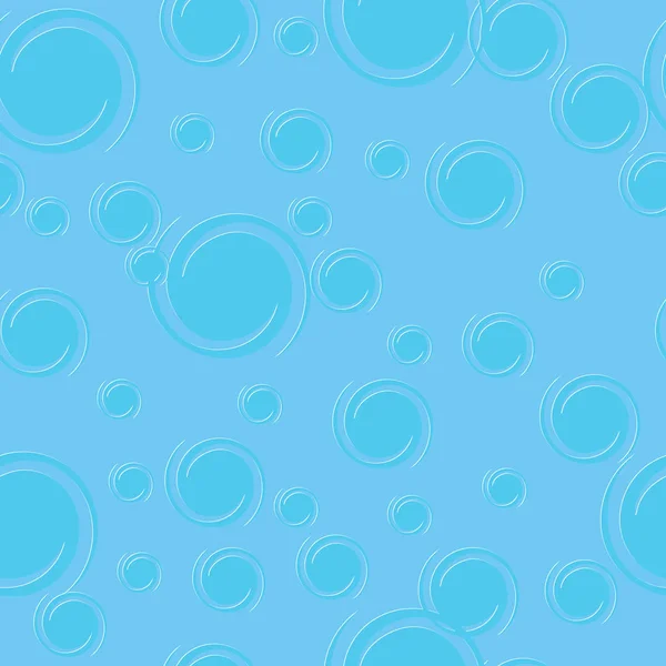 Modello blu senza cuciture. Texture con giravolte blu cerchi bianchi — Vettoriale Stock