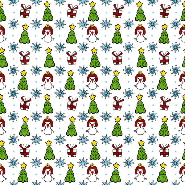 Navidad vector de color patrón sin costura . — Vector de stock