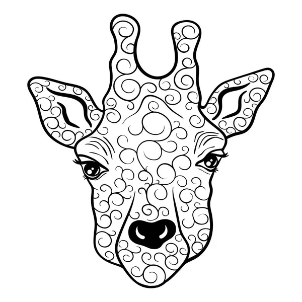 Ilustración de la cabeza de jirafa — Archivo Imágenes Vectoriales