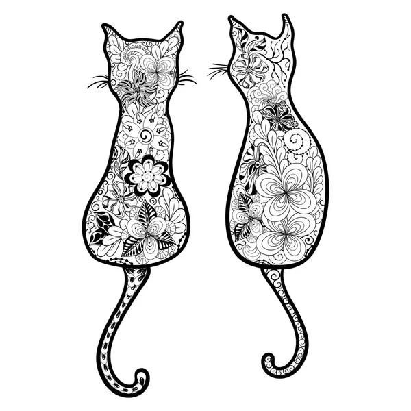 Ilustração doodle gatos —  Vetores de Stock