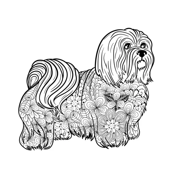 Doodle chien maltais — Image vectorielle
