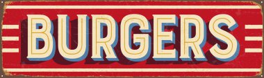 Vintage metal sign - Burgers clipart