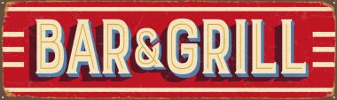Vintage metal işareti - Bar ve ızgara