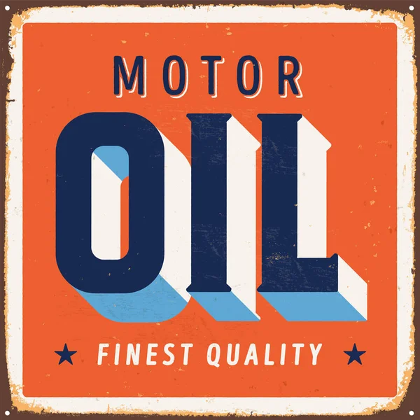 Signo de metal vintage - Aceite de motor — Vector de stock