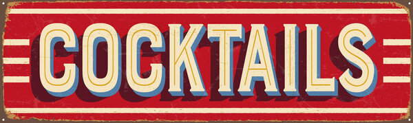 Vintage metal sign - Cocktails