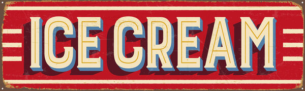 Винтажный металлический знак - Мороженое
