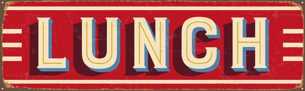 Vintage metal sign - Lunch — Stock Vector