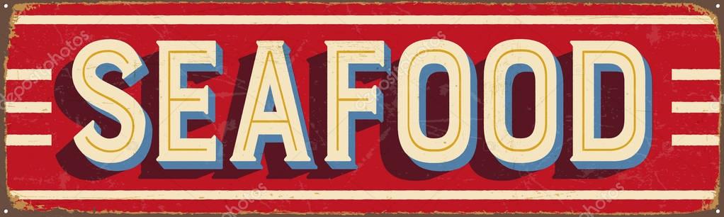 Vintage metal sign - Seafood — Stock Illustration Vintage metal sign - Seafood Royalty Free Stock Illustrations