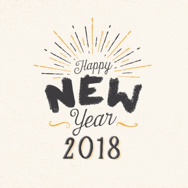 El yapımı stil tebrik kartı - mutlu yeni yıl 2018