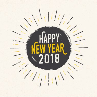 El yapımı stil tebrik kartı - mutlu yeni yıl 2018