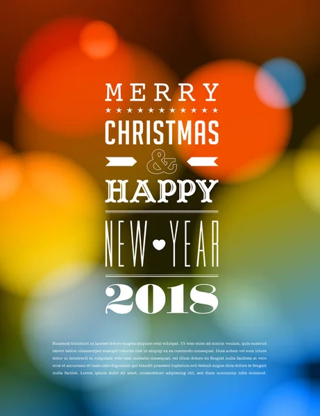 Καλά Χριστούγεννα και Ευτυχισμένο το νέο έτος 2018 κάρτα — Διανυσματικό Αρχείο