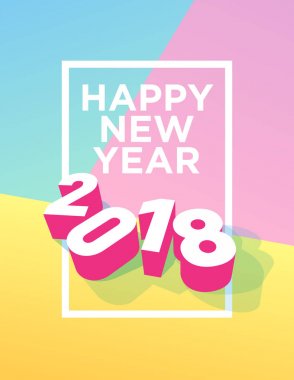 Mutlu yeni yıl 2018 kartpostal