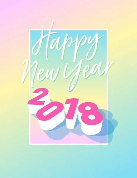 Bonne année 2018 carte postale — Image vectorielle