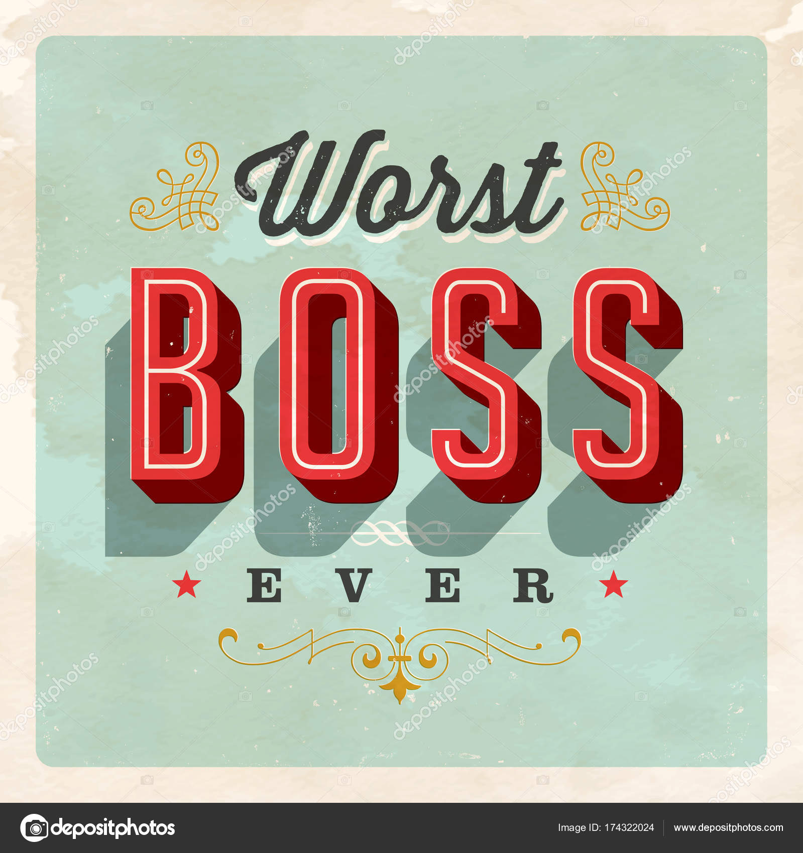 Vintage Style Boss Ever Stock Vector by 174322024