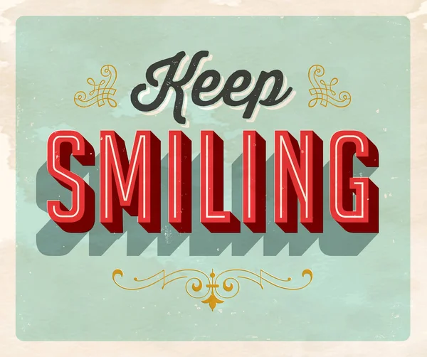 Vintage styl pocztówka - Keep Smiling — Wektor stockowy