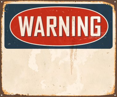 Uyarı metal işareti vintage