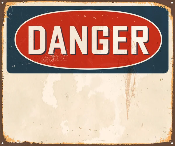 Plaque métal Vintage Danger — Image vectorielle